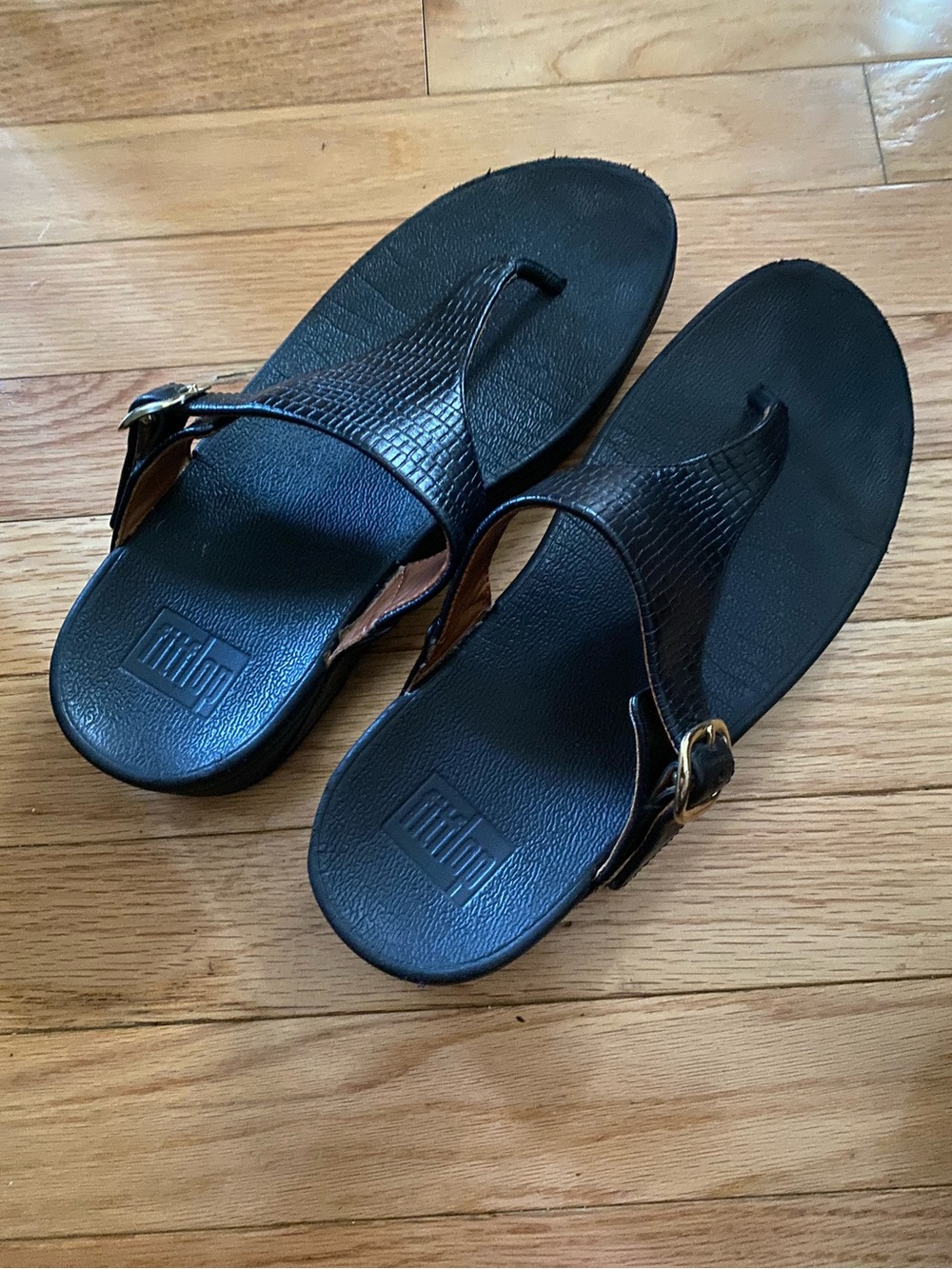 Fitflop Sandals-Black Textured